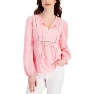 Style & Co Cotton Eyelet Boho Top